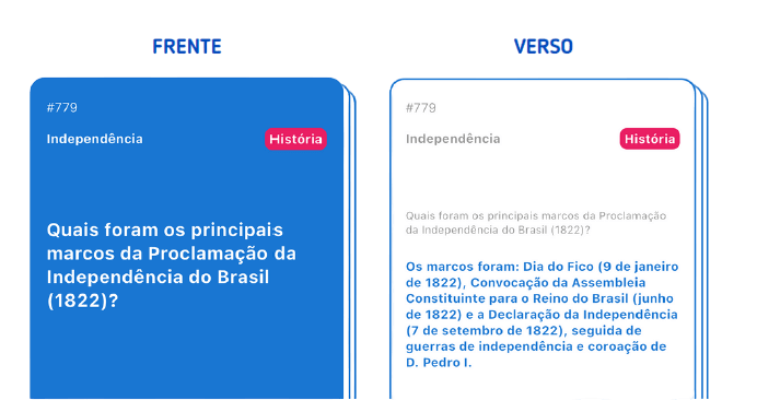Exemplo de pergunta seguida de explicação no app Decoreba